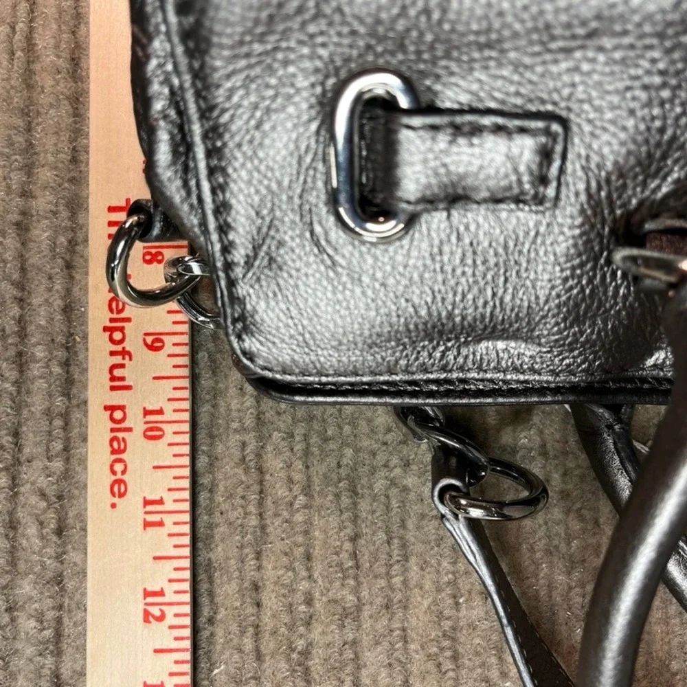 Michael Kors Hamilton Satchel Metallic Pewter Pebbled Leather Gunmetal Hardware